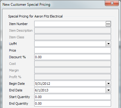 Fill Price for the Item that is customized
